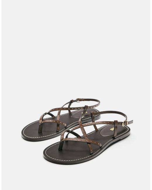 Pull&Bear White – flache sandalen