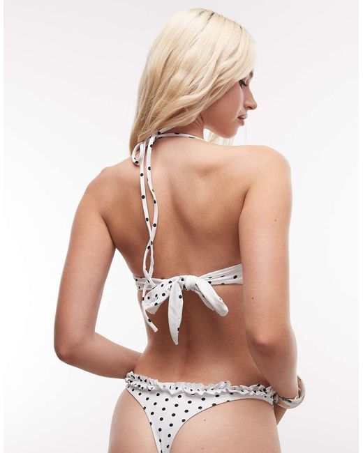 VDM The Label Brown Reversible High Leg Bikini Bottom With Frill Edge