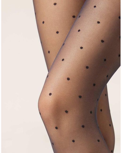 Calzedonia Natural Sheer Polka Dot Tights