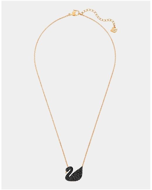 Swarovski White Swan Pendant, Swan, Rose-Tone Plated