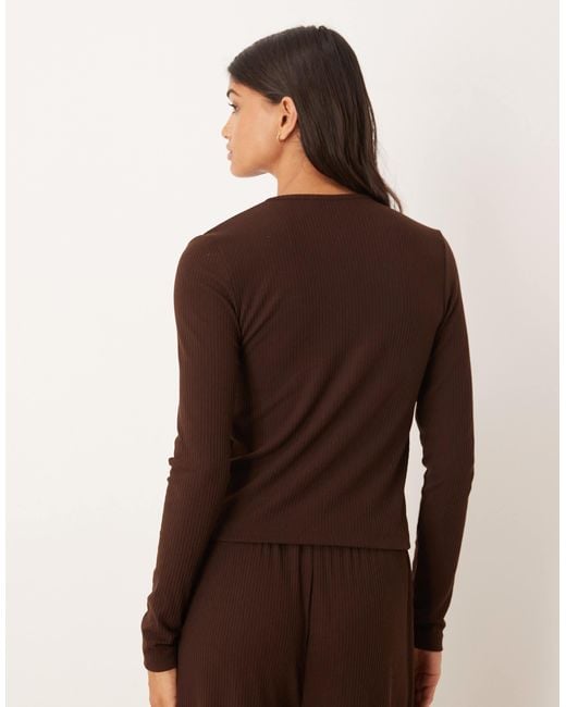 ASOS Brown – mix & match – gerippte lounge-strickjacken