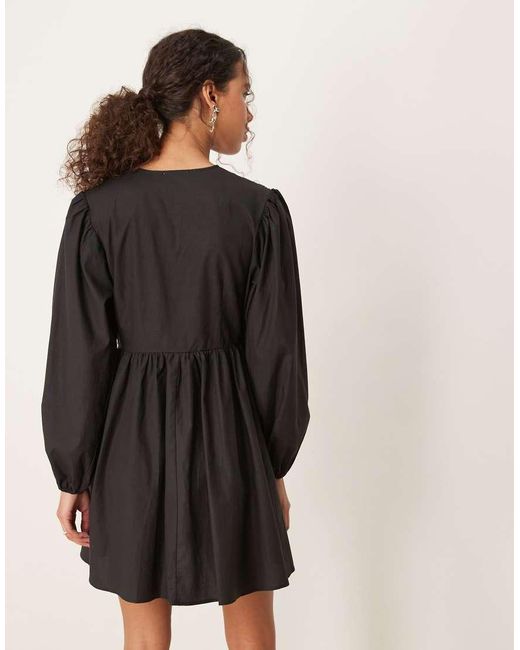Vestito Corto Carbone Con Fiocco di Ghospell in Natural