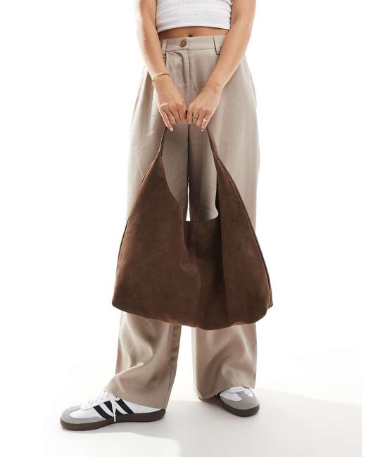 & Other Stories Brown Large Suede Leather Tote Bag