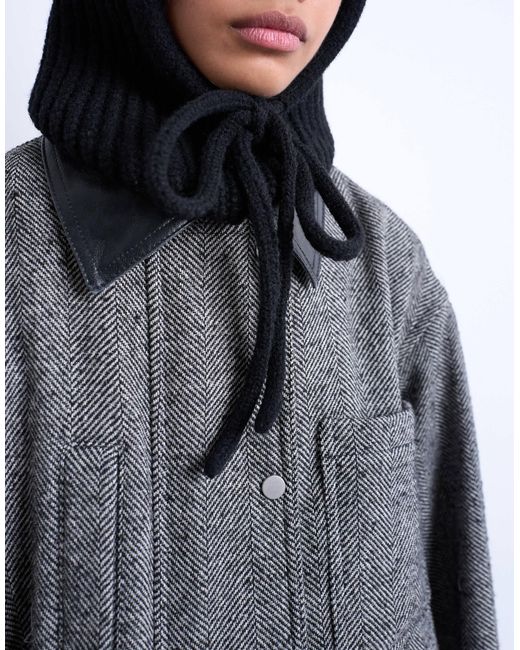 TOPSHOP Black – hero – gerippte balaklava