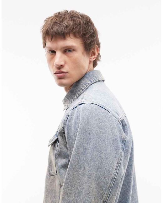 Obey Gray Base Denim Trucker Jacket for men