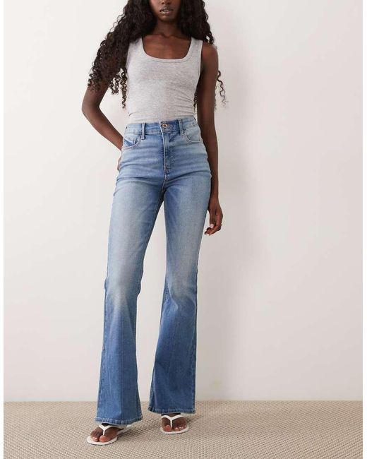 River Island Blue Sculpt Flare Jeans