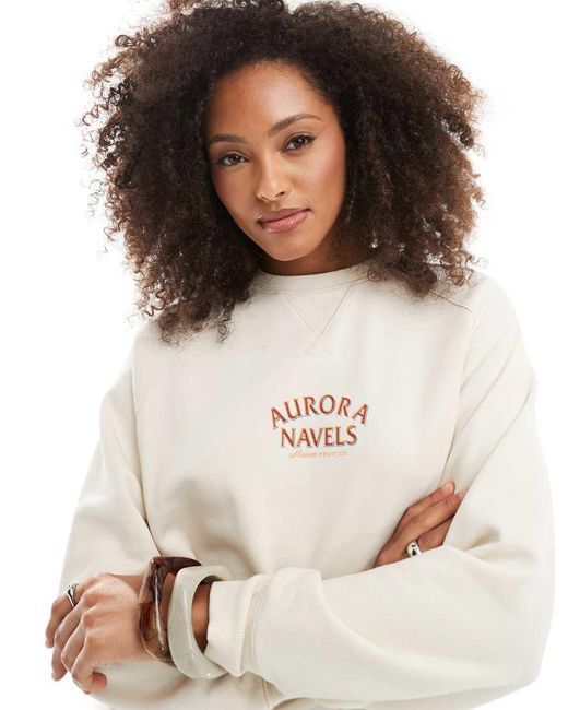 Cotton On White Cotton On Orange Fruit Graphic Crew Neck Sweater
