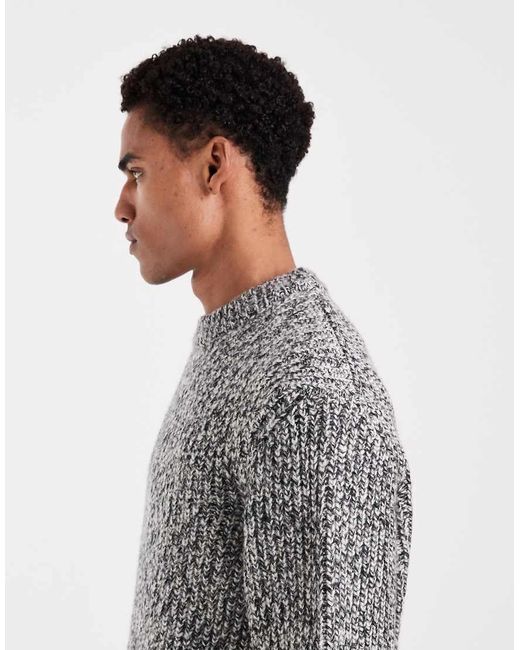 Jack & Jones Gray Twisted Yarn Jumper for men