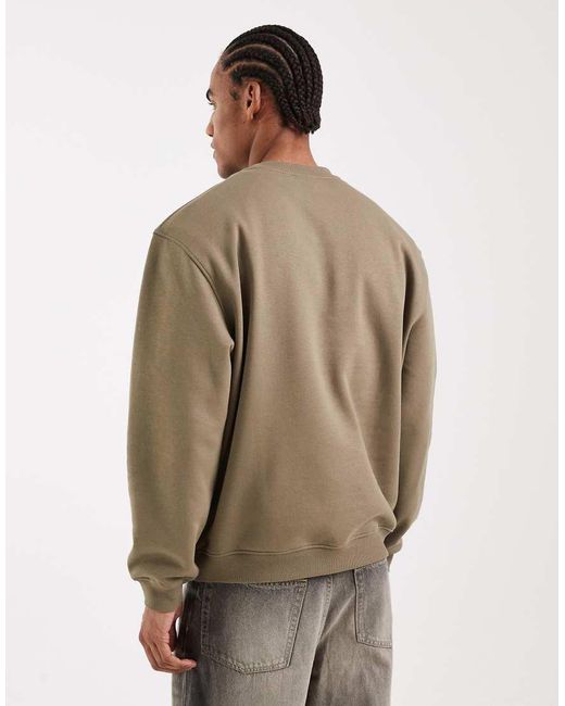 ASOS Natural Essentials Relaxed Boxy Sweatshirt for men
