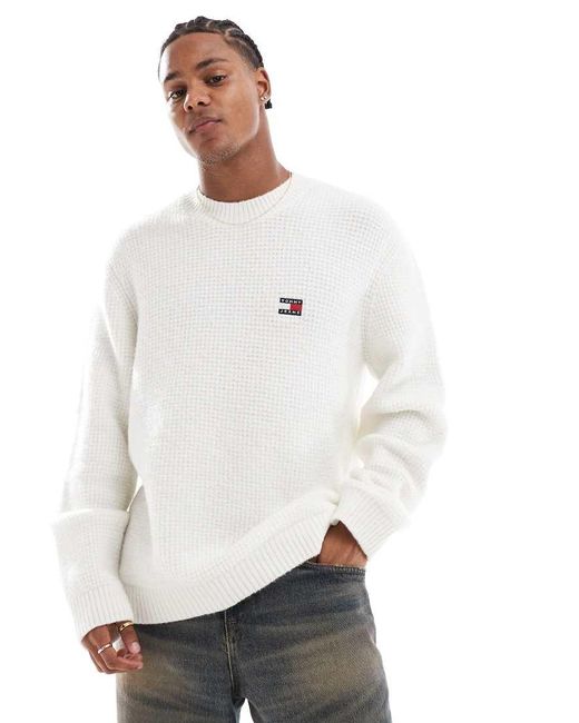 Tommy Hilfiger White Waffle Jumper for men