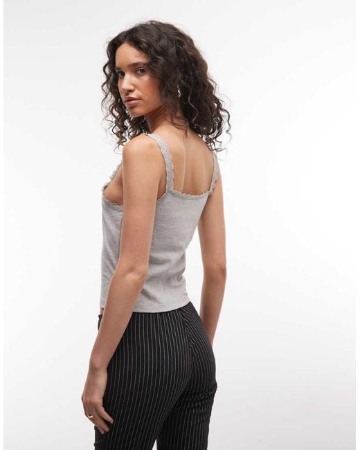 Collusion White Lace Trim Cami Top
