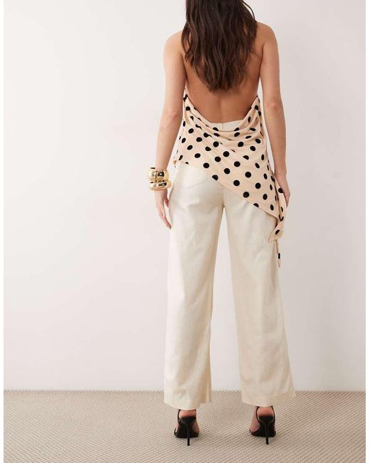 Mango Natural Linen Mix Tailored Trouser