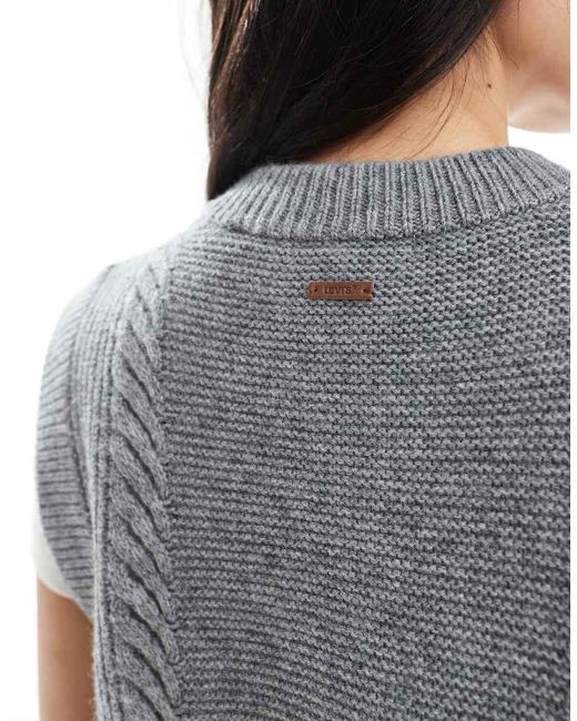 Levi's Gray Ines Cable Knit Vest