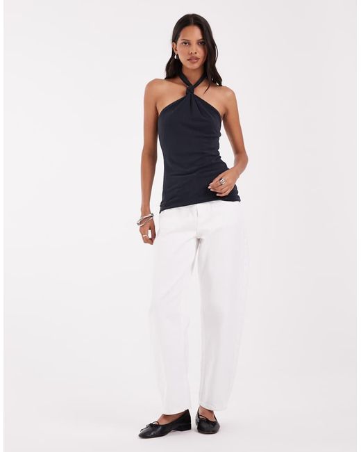 ASOS Blue Modal Halter Knot Vest Top