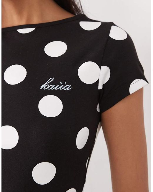 Kaiia White Exclusive Cotton Rich Cropped Baby Tee Co-ord