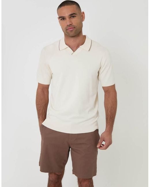 Threadbare Brown Cotton Regular Fit Stretch Chino Shorts for men