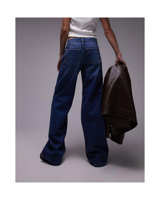 Ember - jean ample à taille basse - riche TOPSHOP en coloris Blue