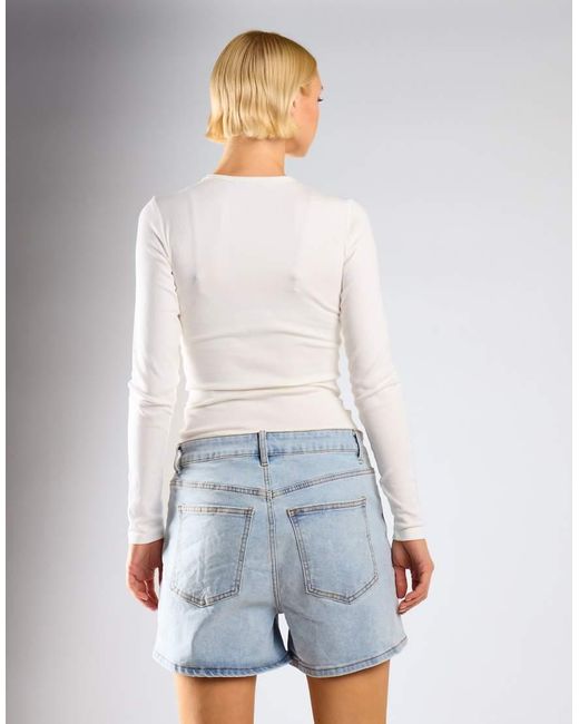 Glamorous White Regular Fit Denim Short