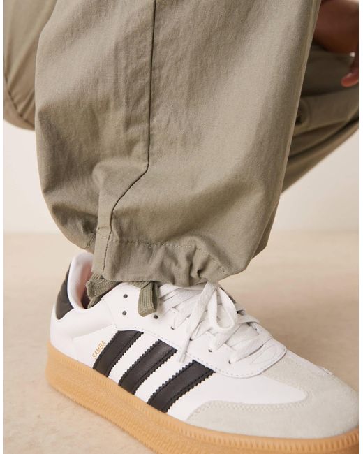 ASOS – fallschirm-hose aus leinenmix in Natural für Herren