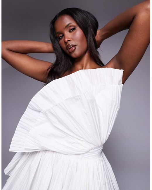 ASOS Purple Cotton Poplin Pleated Mini Dress
