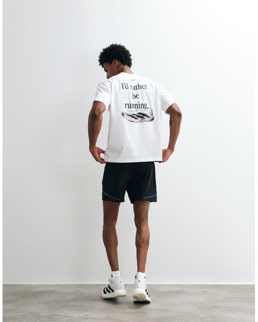 Adidas Originals White Adidas Running T-shirt With Evo Back Print for men