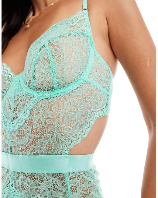 Ann Summers Blue Hold Me Tight Underwired Lace Bodysuit