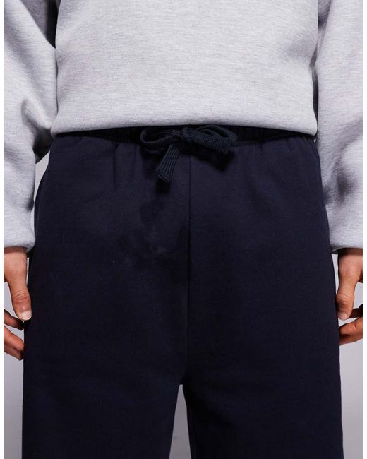 ASOS Blue Premium Heavyweight Wide Leg Jogger for men