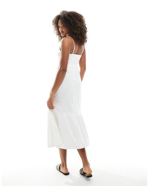 New Look White Button Down Midi Dress