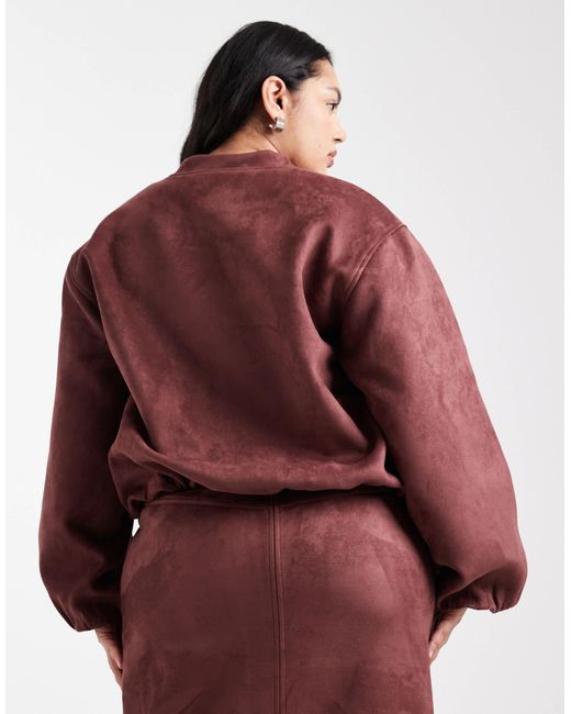 4th & Reckless Purple – bomberjacke aus wildlederimitat