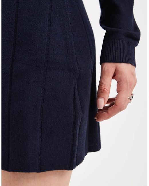 Object Blue Fine Gauge Knit Mini Skirt