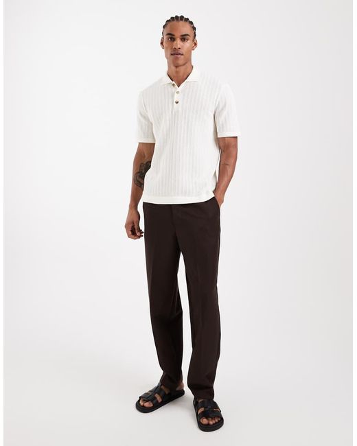 Only & Sons Opengebreide Polo in het White voor heren