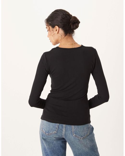 Jdy Black O-neck Long Sleeve Top