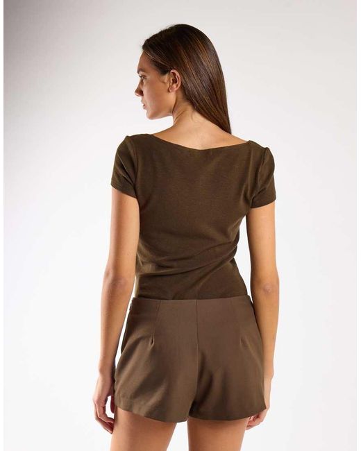 NARRATED Brown Mini Skorts