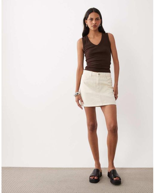 New Look Brown V-neck Tank Top