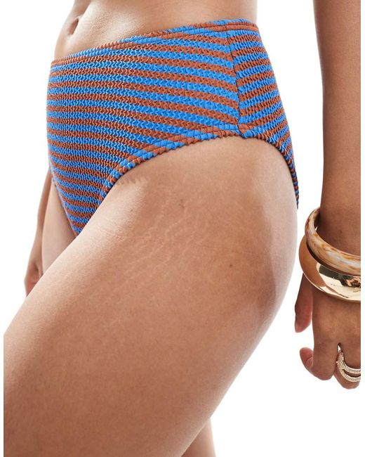Billabong Blue Summer High Stripe High Waist Bikini Bottom