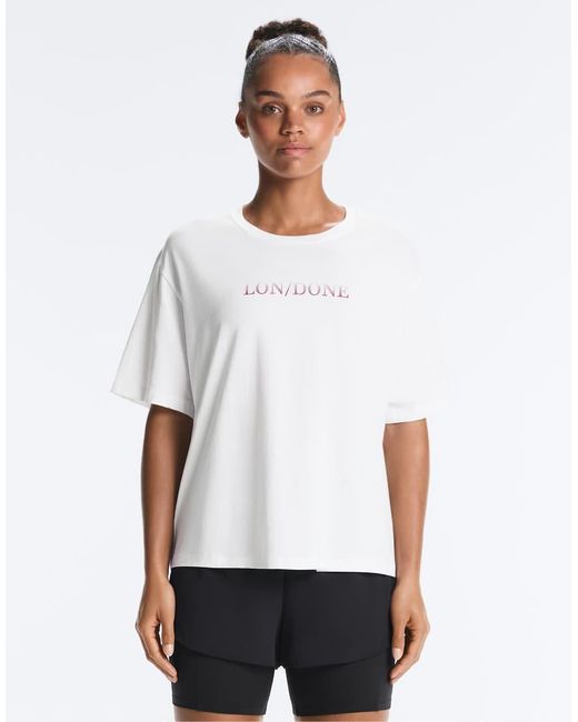 Oysho White Boxy Cotton Blend T-Shirt London
