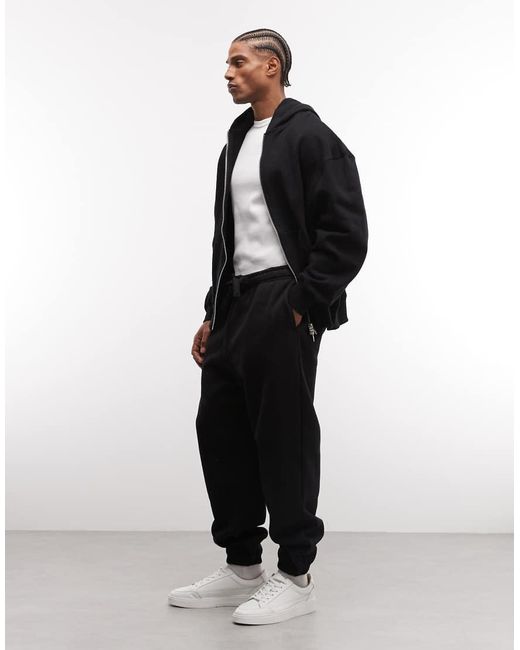 ASOS Blue Premium Heavyweight Relaxed jogger for men