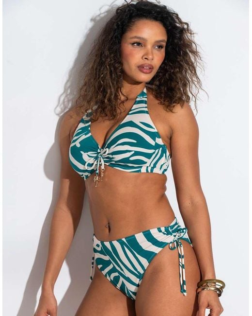 Pour Moi Blue Madrid Adjustable Bikini Bottoms