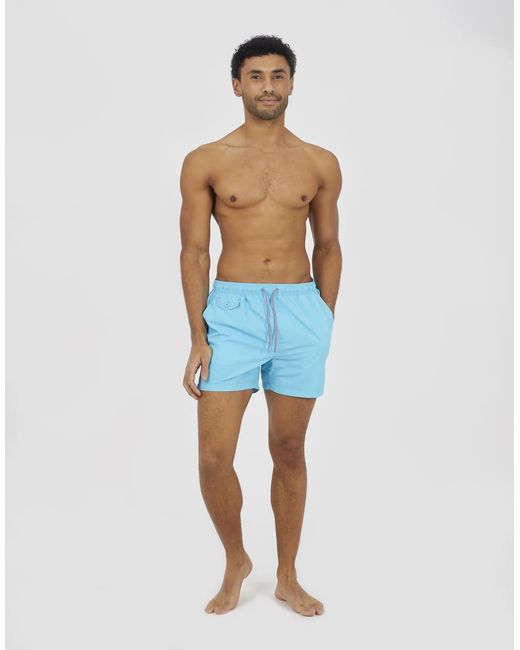 Brave Soul Blue Elasticated Swimshorts for men
