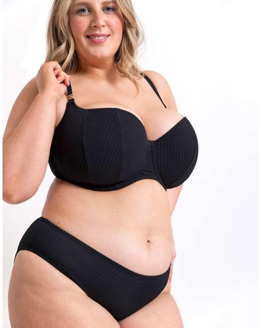Curvy Kate Blue Jet Set Padded Balcony Fuller Bust Bikini Top