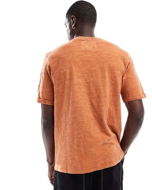 Superdry Orange Over-Dyed Slub Marl T-Shirt for men