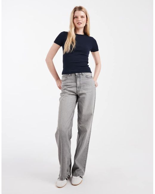 ONLY Aansluitende Geribbelde Top in het Blue