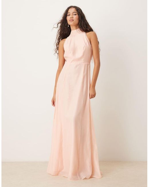 True Decadence Pink Strapeless Maxi Dresses