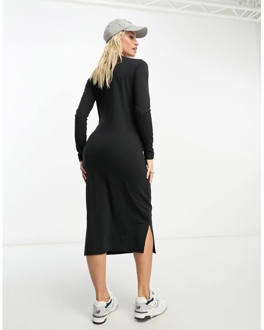 Threadbare Black Maternity Long Sleeve Midi Dress