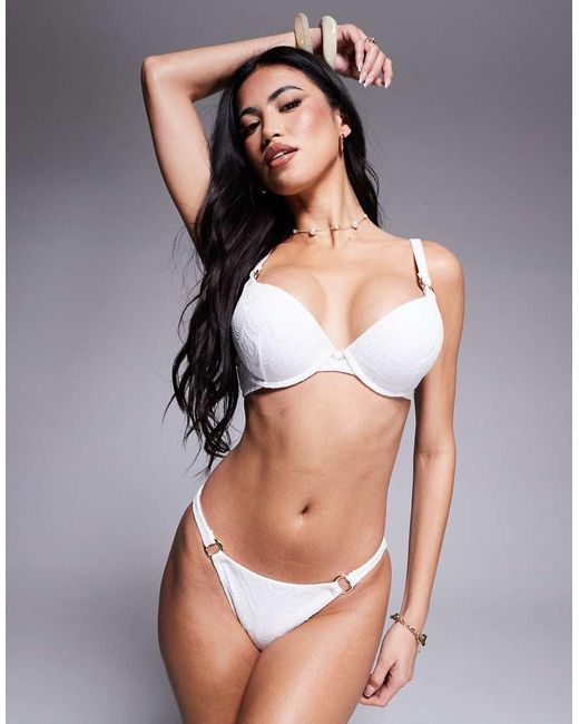 Boux Avenue White Broderie Texture Underwire Bikini Top