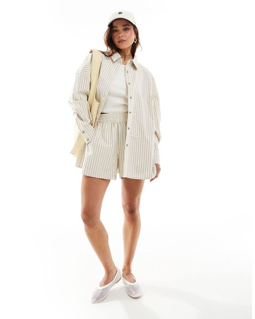 ASOS White Oversized Shirt With Cutabout Panels