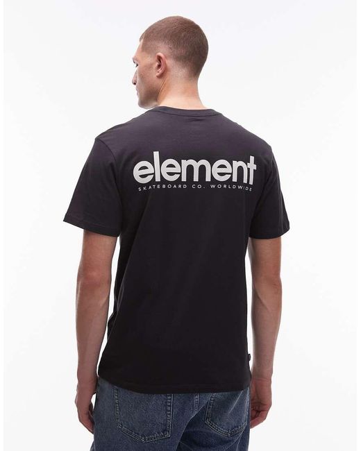 Camiseta Negro Apagado Con Logo Estampado En La Espalda De Element de hombre de color Blue