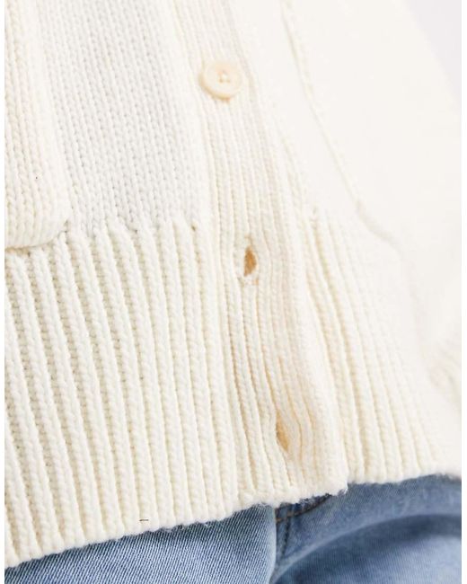 ASOS Natural Oversized Chunky Boyfriend Cardigan