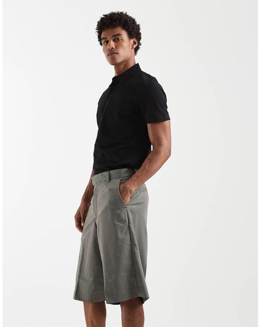 Jack & Jones Gray Longline Tailored Shorts for men