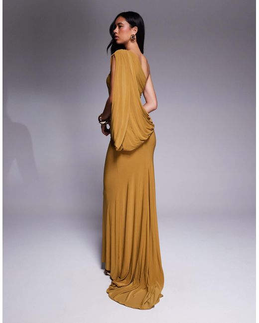 ASOS Metallic – premium – asymmetrisches maxikleid